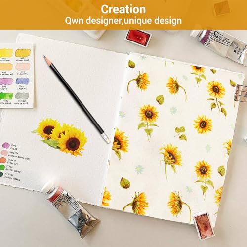 Image of Softan Yellow Floral Sheet Set King, Sunflower Printed Bed Sheets King, Brushed Microfiber Fitted Sheet with 15 inch Deep Pocket & Non-Slip Straps, Yellow Flower Patterned Sheet & Pillowcase Sets