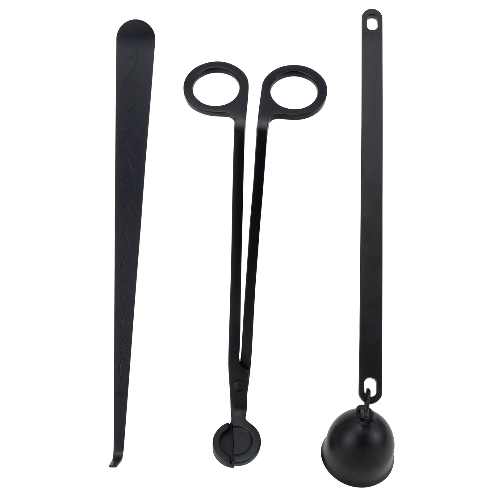 Viscacha 3 in 1 Candle Accessory Set with Candle Wick Trimmer & Wick Dipper & Candle Snuffer Extinguisher, Wick Cutter & Wick Scissor Candle Gift Set for Candle Lovers(Black)