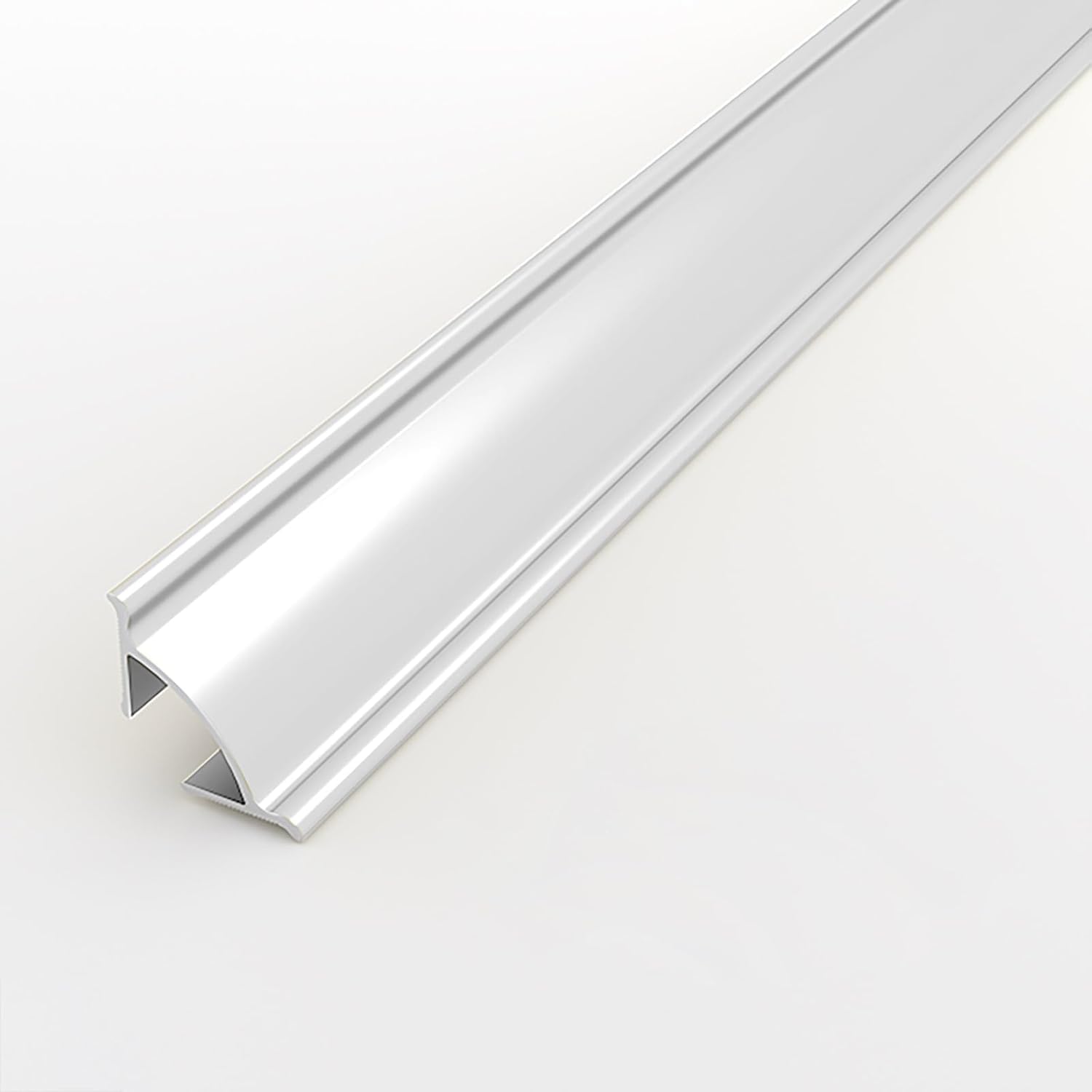 Profilo angolare in alluminio per battiscopa – Moderna striscia per soffitto per un elegante design d'interni, 135 cm di lunghezza, 2,3 cm di larghezza