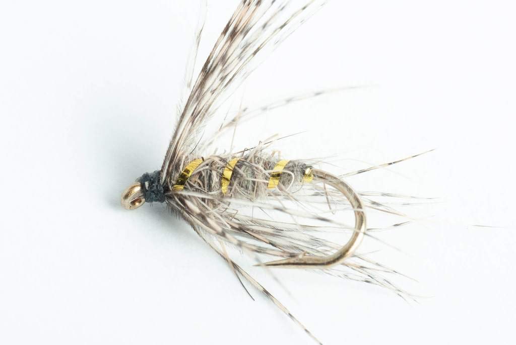 Blue Wing Olive Blue Wing Olive Trout Wet Fly, Medium Hares Ear Dubbed Body, Grizzly Soft Hackle, Gold Rib Hook, 1 Piece