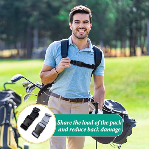 Image of FuninCrea 2 Pair Backpack Chest Strap, 2.5cm Adjustable Sternum Straps for Backpacks Chest Harness Strap Quick Release Backpack Straps Backpack Clips Anti-Slip for Pack Luggage (Grey)