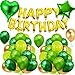 Buon Compleanno Palloncino Foil, 55PCS Verde Oro Decorazione Compleanno, Decorazione Compleanno Buon Compleanno, Palloncini In Lattice Verde, Decorazione Compleanno Ragazza Ragazzo