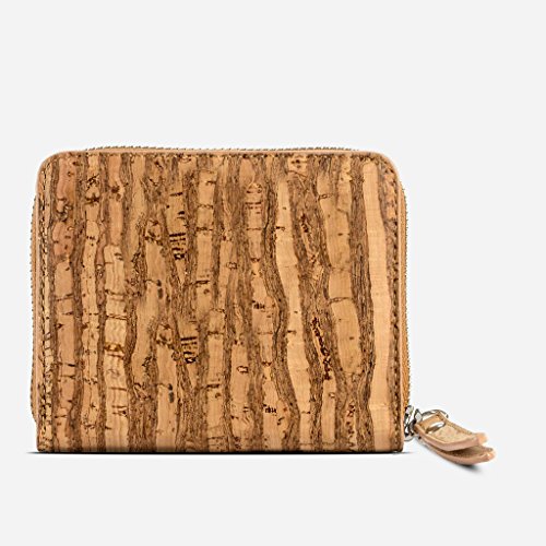Image of Corkor Small Wallet Women RFID Blocking Cards Coin Pocket Vegan Gift Cork Clutch Zebra
