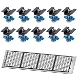10pcs Mid Clamp for Unistrut Solar Panel Mount, Suitable for 30/35mm Solar Panels, Anti-Corrosion Aluminum with Stainless Steel Bolts & Nuts for RV, Ground, Metal Roof, Tin Roof (Black)