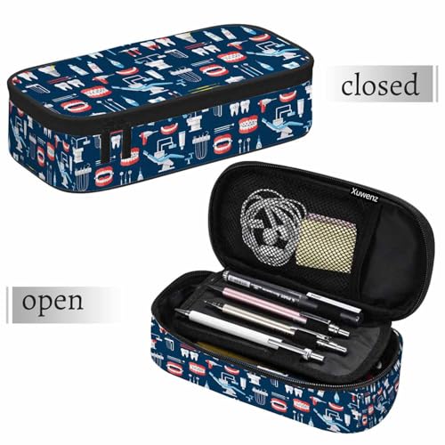 Image of Dental Tools Pencil Case Teeth Equipment Mouth Funny Pencil Bag Pen Markers Pouch Holder Organizer for Office School Students Boy Girl Women Men