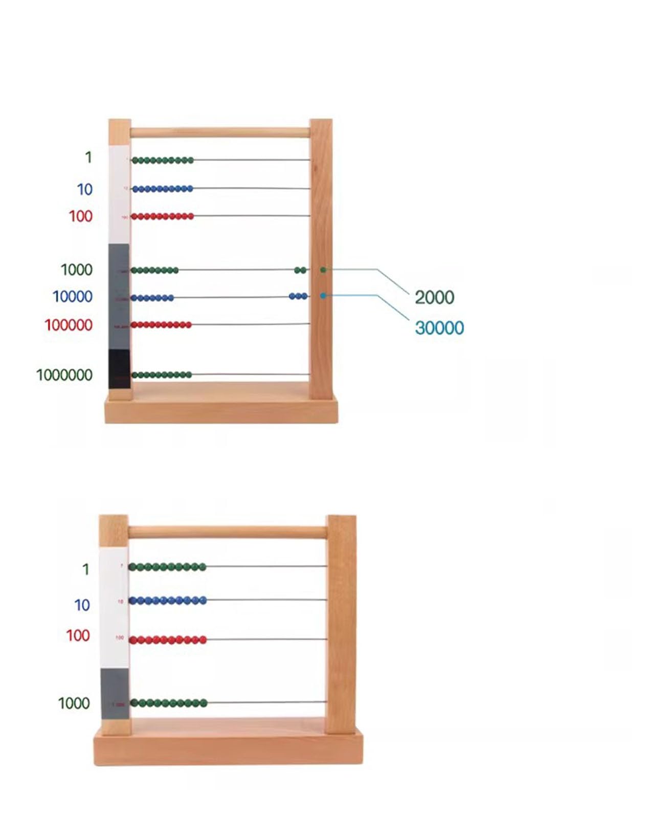 Tyzqsm Drewniana Rama Liczb Montessori, Edukacyjne Zabawki do Nauki dla Domowej Szkoły,2PCS