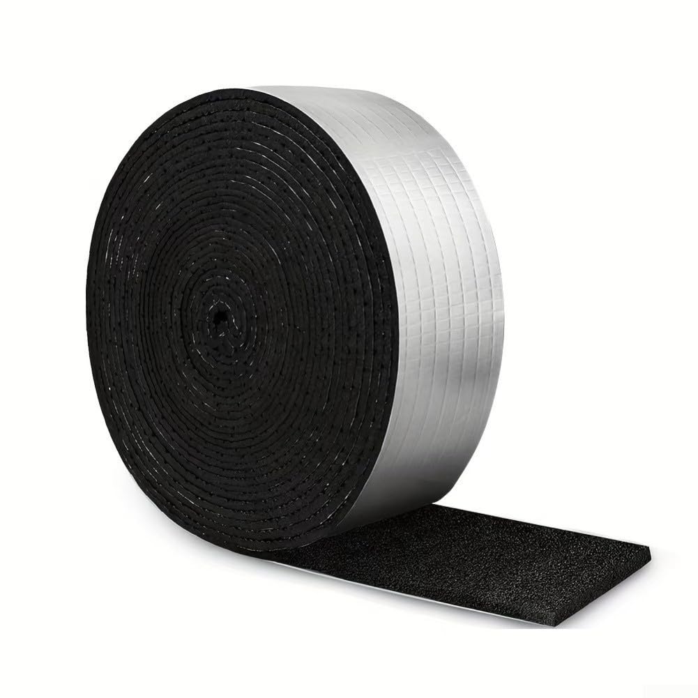 Cinta de aislamiento de tubos de espuma de 10 m con respaldo autoadhesivo para protección contra la congelación en invierno, envoltura de plástico de goma ignífuga (10 cm x 10 m)
