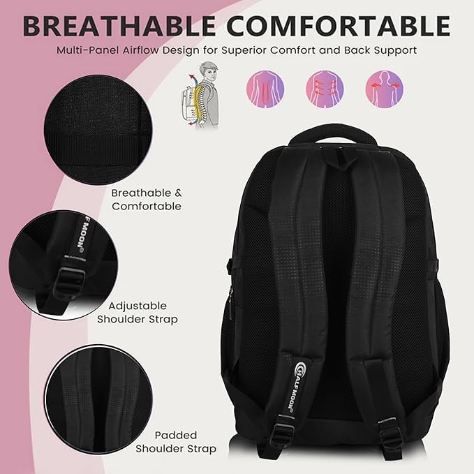 Image of Half Moon Horizon Backpack for Men & Women - 15.6 Laptop Backpack Office Bagback,Travel, School Bag for Boys & Girls, Backpack for Travelling, Professional Bags, 3 Compartment 3 Front Pocket