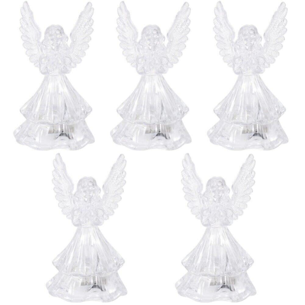 1 pcs/5 pcs Night Lamp Light Up Angel Statue Light Up Cherub Figurine 7 Charming Colors (5 pcs)