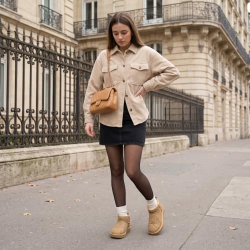 Image of CUSHIONAIRE Hip-3 Genuine Suede Leather Ankle Boots for Women - Pull On Cozy Faux Fur Boots Womens Shoes with Comfortable Memory Foam