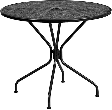 Black metal round patio table Clearance