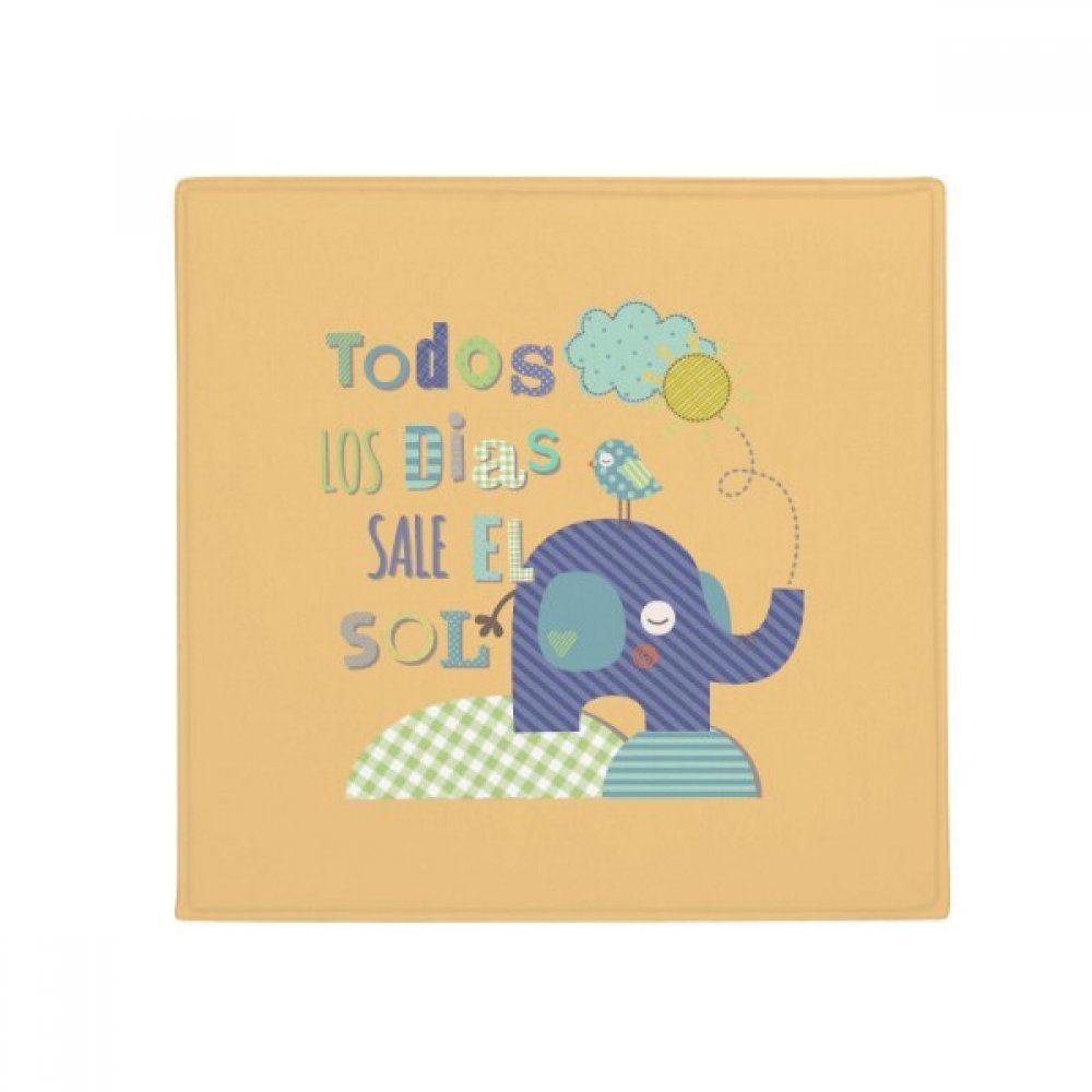 Tapis de sol éléphant oiseaux 50x50cm pour salon et cuisine