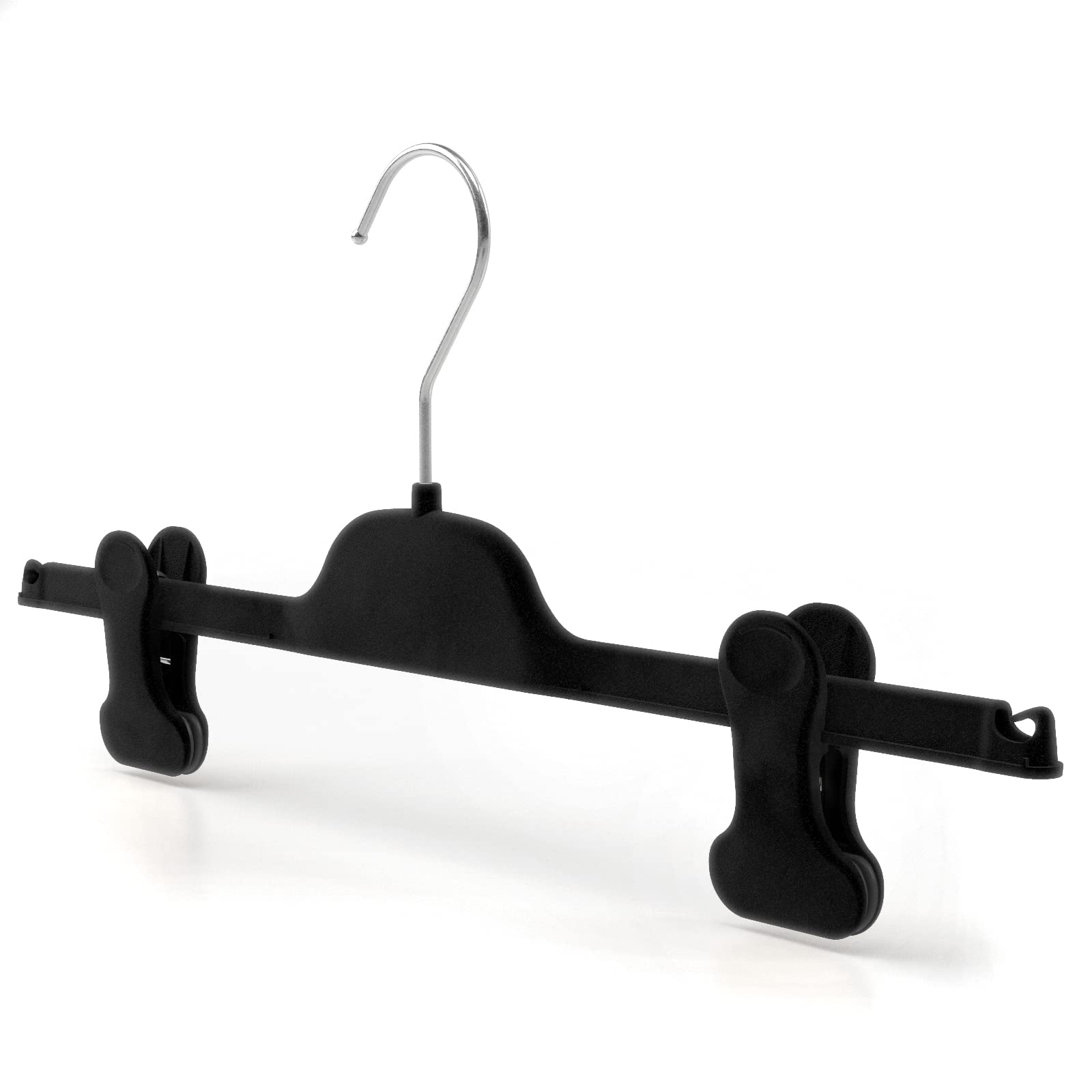 Mainetti Kleiderbügel, platzsparend, aus Velours, rutschfest, für Gonne und Hose CPIPV, mit Flossen, 10 Stück ... 36 cm Velluto Nero Con Gancio Zincato