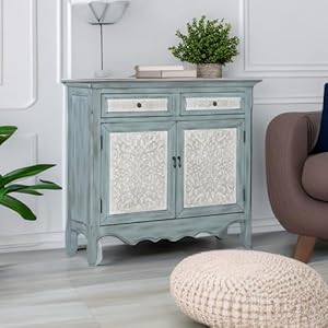 Powellantiqueconsolebluewhite Urban Country Home Decor Powell antique console bluewhite urban country home decor