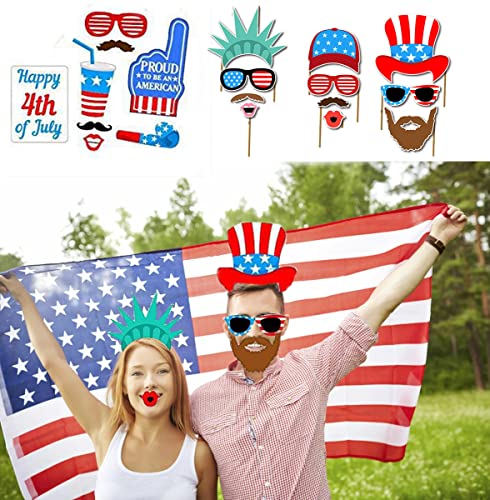28Pcs 4Th Of July Photo Booth Props, Usa Independence Day Patriotic Party Decorations Selfie Photobooth Props For Photoshoot, Patriotic Cutouts For American Pride, Memorial Day, Veterans Day #TOP2
