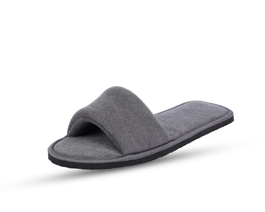 MF Home Footwear Mens House Slippers Open Toe Slides Home Indoor Slipper Slip on (Grey, 4) (B0CR8LP74X) Amazon Price History, Amazon Price Tracker