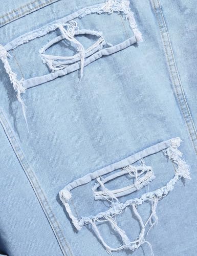Image of Men`s Classic Ripped Hip Hop Motorcycle Denim Jacket