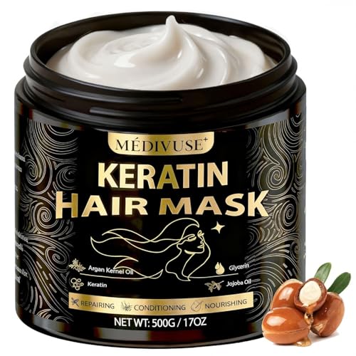 Deep Conditioning Hair Mask - Keratin Mask with Argan Oil - Giant 500ML Size...