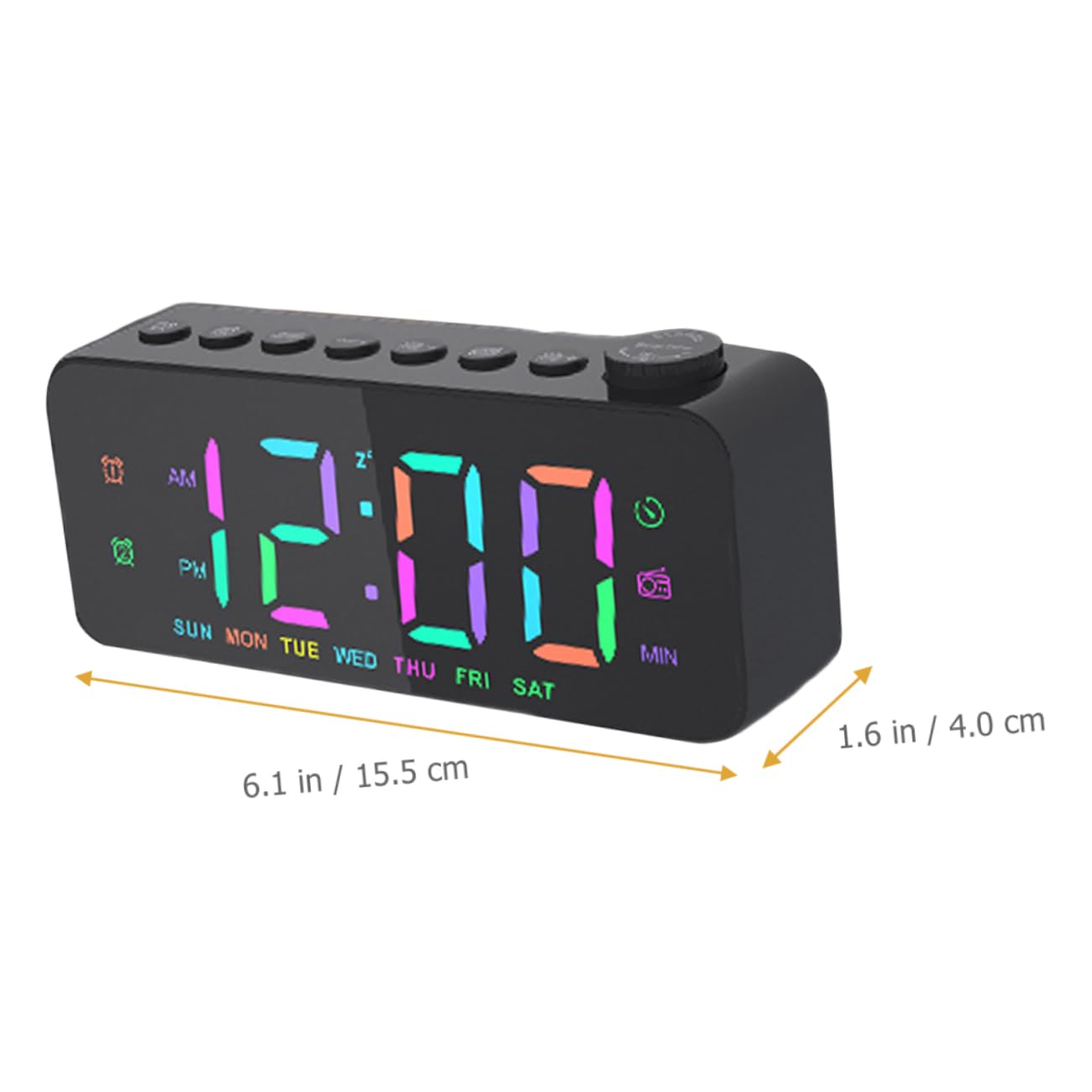 SHINEOFI Reloj Despertador Digital de Gran Pantalla LED Negro | USB de Salida, Control de Alarma Independiente, Aviso de Alarma, Plástico, para Dormitorio y Oficina