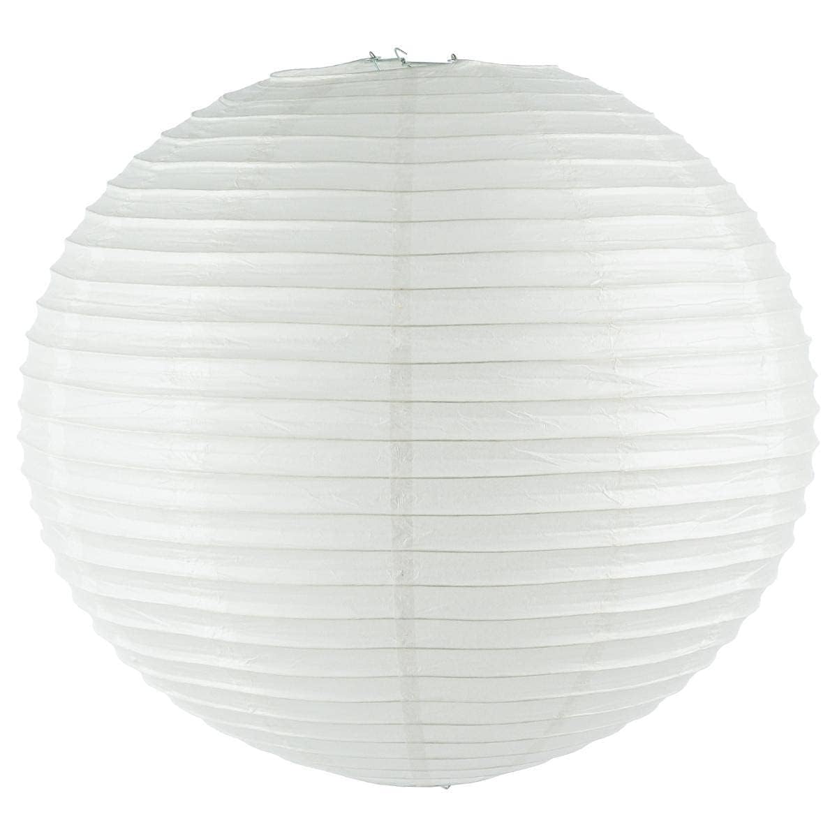 ANGIX 1 x White Paper Lampshade 40cm (16inch) Classic Bamboo Style Ribbed Paper Lanterns to Hanging White Pendant Lamp Shades for Ceiling Light, Bedroom, Wedding Event, Party Decoration & Celebrations