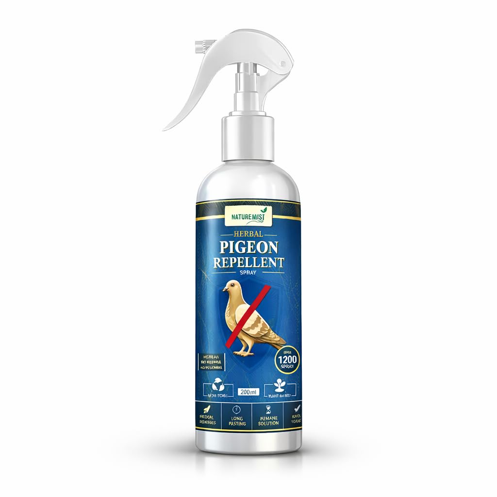 Herbal Pigeon Repellent Spray 200ml | Anti Pigeon & Bird Control Spray for Balcony, Home & Office | Natural No Harm Bird Repeller | Long Lasting Pigeon Deterrent