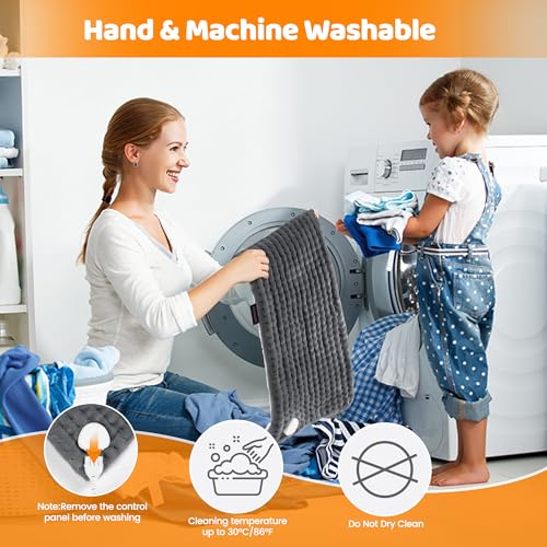 KOMAN Heating Pad, Electric Heating Pad for Back Pain Relief, Moist Dry Heating Pad with 10 Heat Settings, Heating Wrap for Neck and Shoulder, Fast Heating, Auto Shut-Off, 12\"x 24\", Gift for Mom