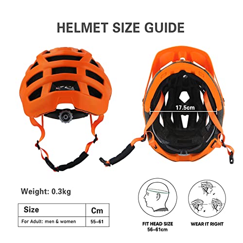 Zeroall Casque de Vélo Adulte 55-61cm Réglable Taille Casque de VTT Vélo de Route avec Visière Réglable, Homme Femme Casque pour Vélo Skateboard Scooter Skating Sport de Plein Air - Image 5