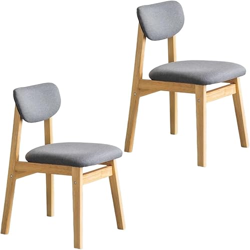 Miniatura 23 de YVYKFZD Juego de sillas de comedor, sillas de cocina de madera maciza, silla de comedor tapizada con respaldo curvo, silla de sala de estar con Gris