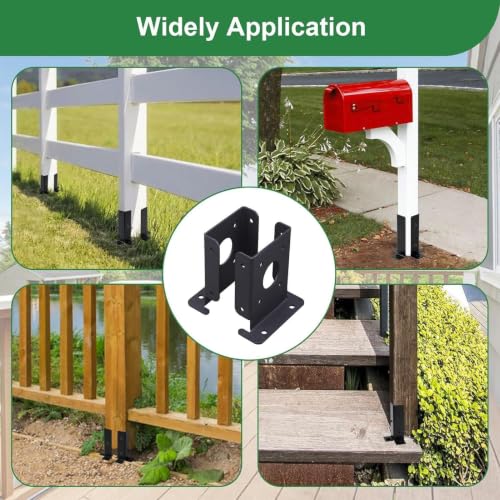 Soporte ajustable para postes de acero resistente en pack de 4 piezas para valla y pérgola 4