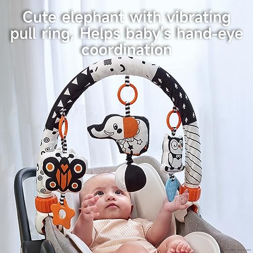 Tumama TM330 Car Seat Toys For Babies 0-6 Months, Stroller Toys For Infant 0-6 Months, Newborn Sensory Hanging Rattle Arch Toy With Butterfly Elephant Owls,Musical Toy For Baby 6-12 Months thumb #4