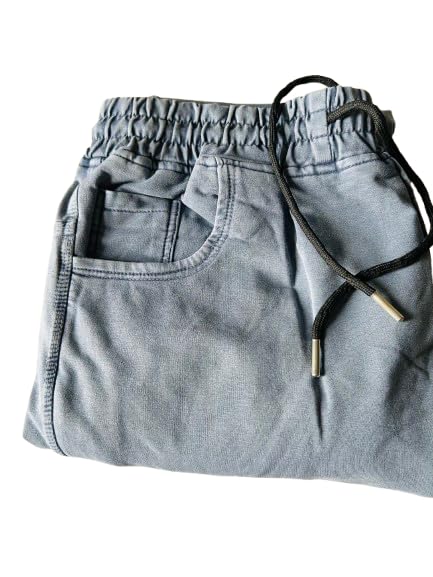 Image of Women Elastic Waist Denim Style Jeans ice Blue Colour