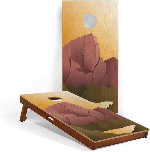 Miniatura 8 de Elakai Cornhole Boards Backyard Games Mahogany Frame Printed Graphics National Park Series Regulation Size 2ft x 4 ft