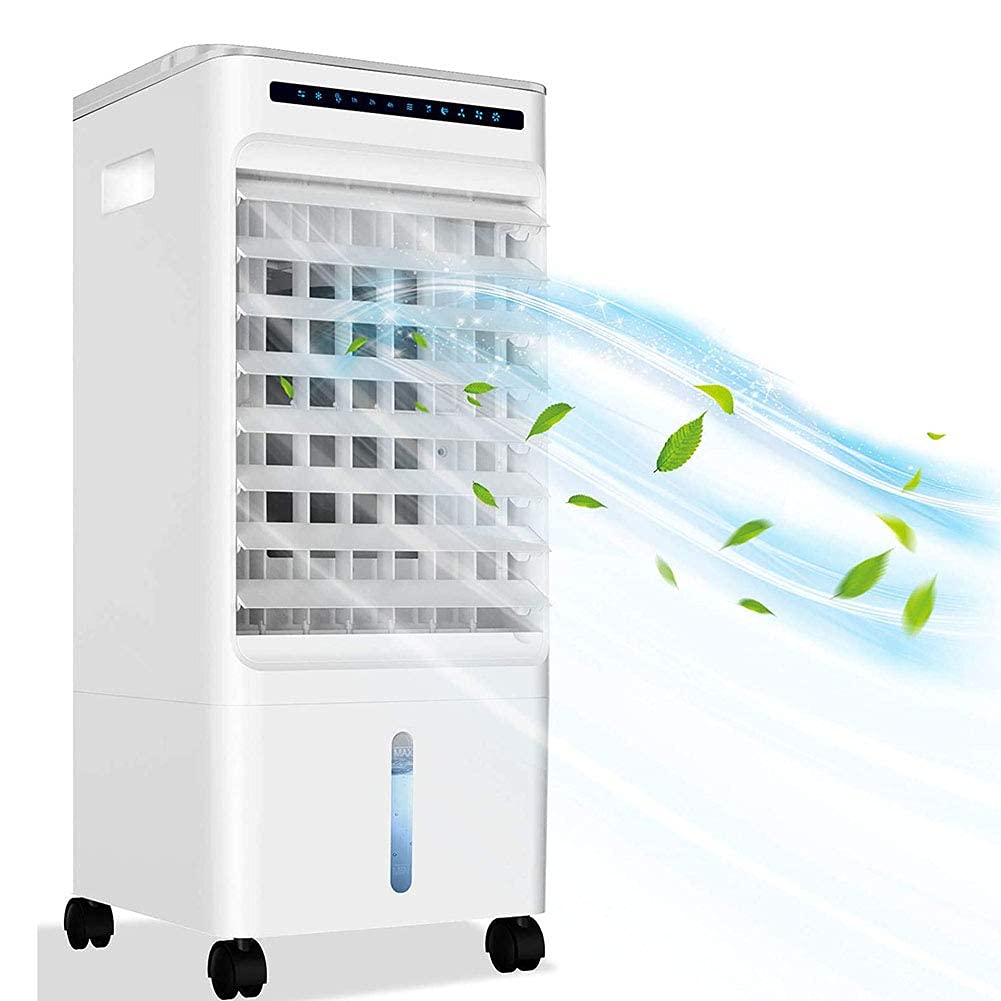 Air Cooler for Home Office Mobile Air Conditioners, Portable Air Conditioner, Air Cooler with 3 Speeds, Air Conditioner with Wheels and Water Tank, Timer Air Cooler, Remote Control