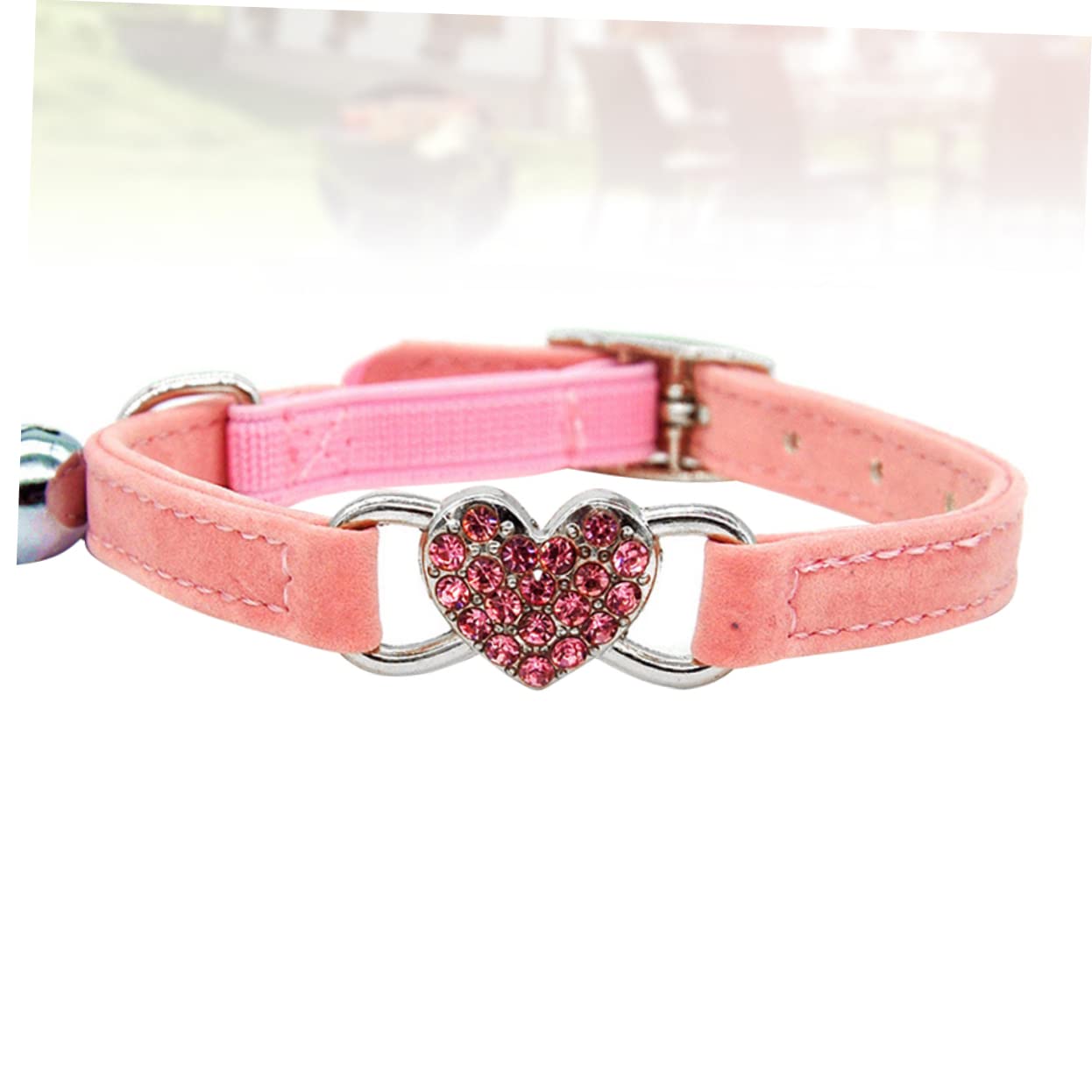 BESPORTBLE Lot De 2 Colliers Réglables pour Chat avec Strass Et Clochette en Forme De Cœur Tendance pour Chats Et Chatons