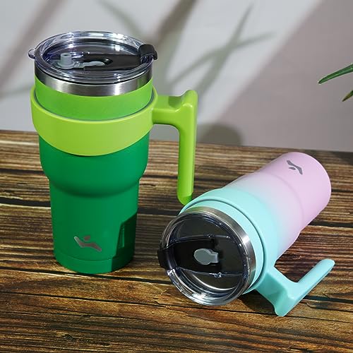 Image of Konokyo 20 oz Tumbler with Handle and Straw, Insulated Travel Mug