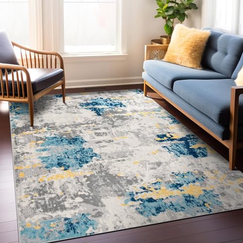 Image of Rugshop Abstract Transitional Fade-Resistant Area Rug Cream 7'10 inch x 10'