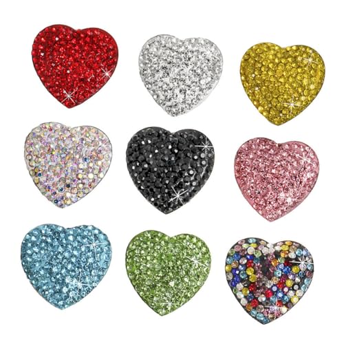 PEPLAYTAL 9 Piezas Imán para Nevera con Corazón de Cristal de Decorativas Sujeta Notas y Fotos Regalo para Hogar y Cocina
