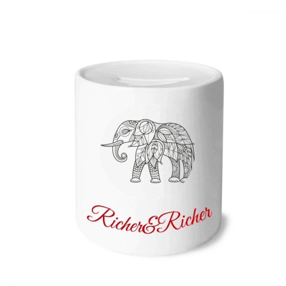 no/no Paint Elephant Friend Tooth Rich and Rich Bank Saving Box Coin