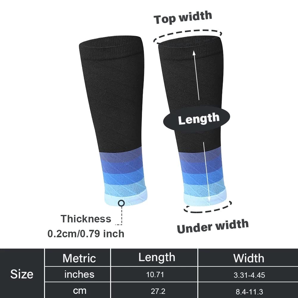 JFDBGU 4pcs Stable Pressurization Sport Compression Legwarmers Calf Sleeve Breathable Comfortable Fit for Cycling, Running(A)