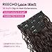 REECHO Curly Hair Extensions, 4PCS 16 inch Clip in Hair Extensions Lace Weft Short Curly Hair Extensions Clip Ins Invisible Natural Hairpieces for Women, Chocolate Brown