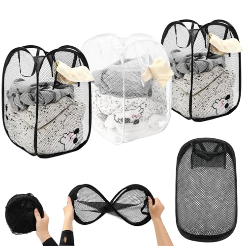 3 Stück Pop up Wäschekorb, 30x30x56 cm faltbarer wäschekorb,...