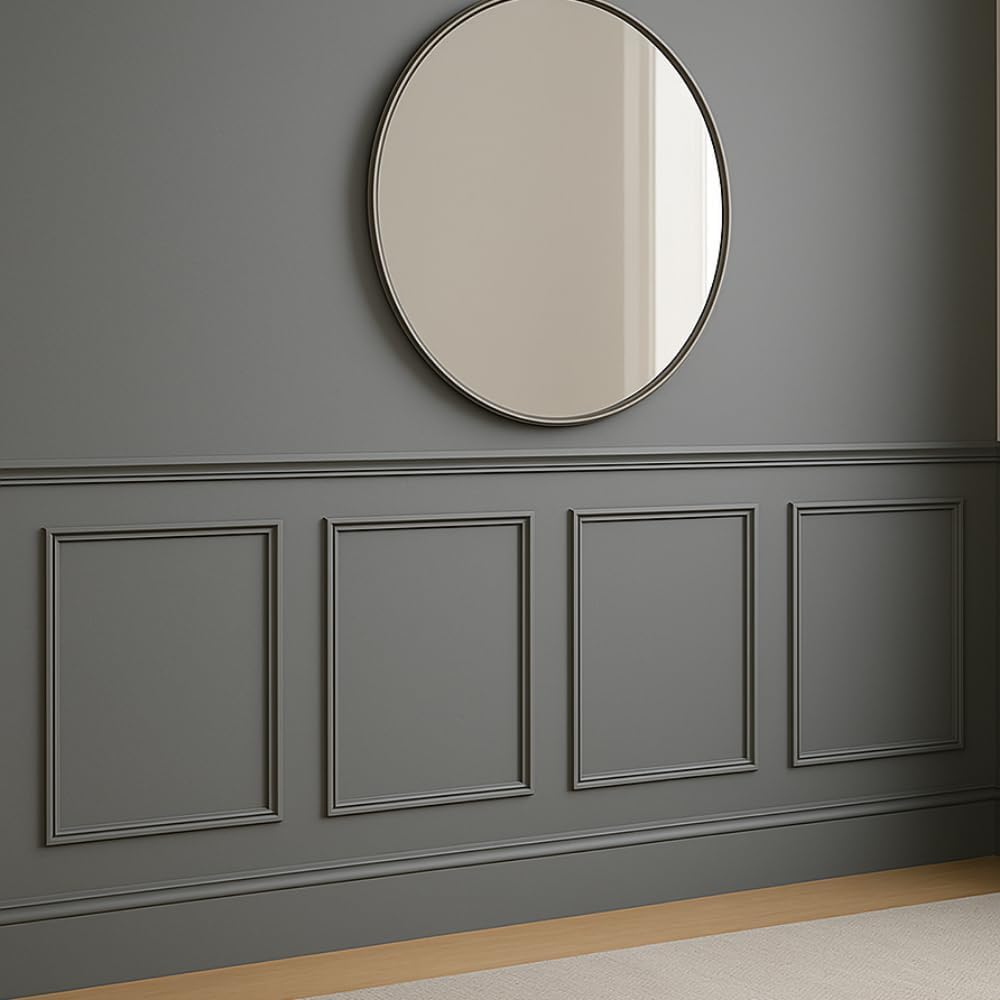 Wall Molding Kit – Pre-Cut & Primed Trim Package, DIY Ready-to-Assemble Wainscoting Panels, Paintable Polystyrene Wall Frame, Durable Classic Wall Trim (Style-3)