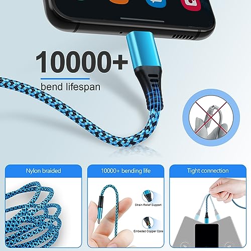 USB C Charger Cable[2Pack/6Ft],Samsung Charger Cable Fast Charge,Type C Phone Charger Lead Fast Charging for Samsung Galaxy S24 A15 A35 A55 S23 S22 S21 A17A14 5G A54 Z Flip 5,Google Pixel 7 6 - Image 4