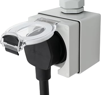 JOWUA NEMA 14-50 Weatherproof Power Outlet Box Compatible for Tesla Gen 2 Mobile Charger, 17mm Wire Diameter Cable, Support 40A, Compatible with Tesla 3/S/X/Y/Cybertruck