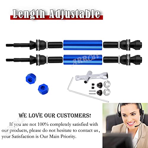 2Pcs Upgrades Part Rear Drive Shaft Cvd For 1/10 Slash 2Wd 4X4 Vxl Platinum Ultimate,Rustler Vxl 4X4 2Wd Stampede Vxl 4X4 2Wd Hoss Vxl,Arrcat Rc Hop-Ups Parts,Navy Blue(More Power) #TOP6
