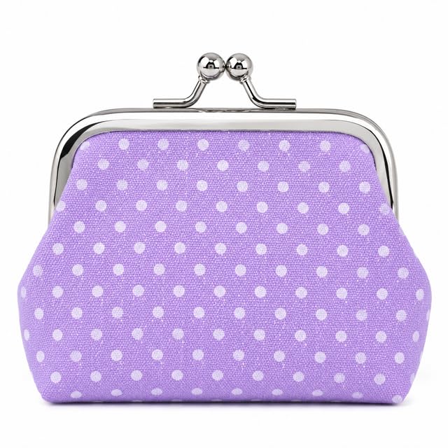 Spot Small Dot Fabric Cotton Children's Mini Wallet - Violet-image-9
