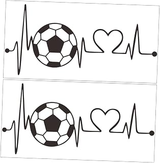 STAHAD 2 Pçs Adesivo De Parede De Batimentos Cardíacos De Futebol Decalques De Parede Para Quarto De Crianças Adesivos De Papel De Parede De Escritório Papel De Parede De Batimento