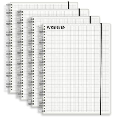 Image of 120gsm Graph Paper Composition Notebook A5 Spiral Notebook 160 Pages Per Hardcover Grid Notebooks 5.7 x 8.3 Inches (4 Pack)