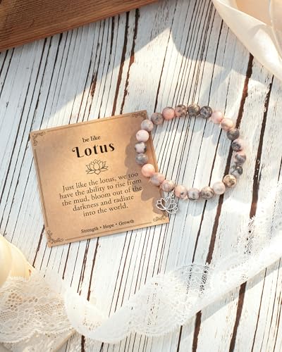 Lotus Bracelet with Inspirational Card for Women- Symbol of Strength, Hope and Growth3