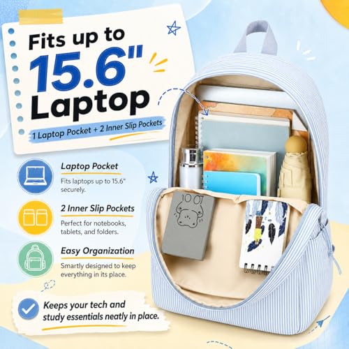 Image of BTOOP School Backpack for Teens Girls, Cute Corduroy Bookbag Lightweight 15.6 inch Laptop Bag for Women Casual High School College